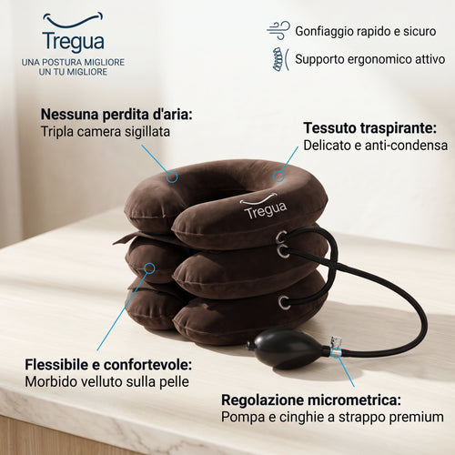 Tregua Neck+ | Supporto Gonfiabile per Collo e Spalle