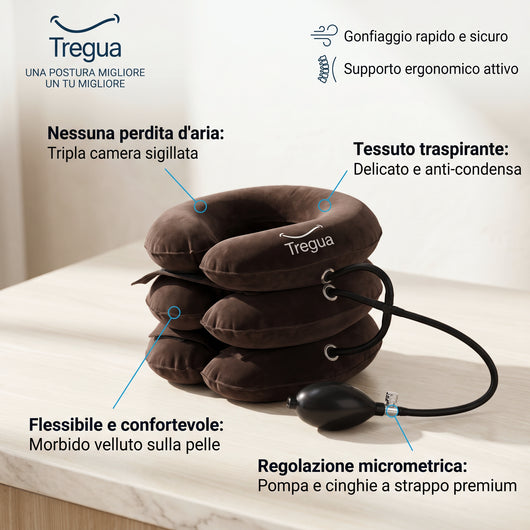 Tregua Neck+ | Supporto Gonfiabile per Collo e Spalle