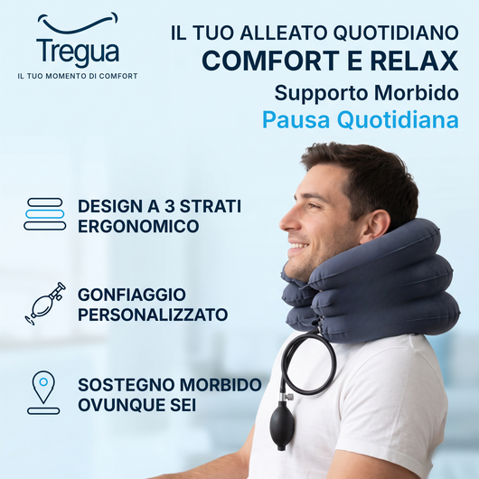 Tregua Neck+ | Supporto Gonfiabile per Collo e Spalle